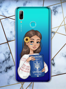Прозорий чохол для Huawei P Smart 2019 патріотичний дизайн Дівчина з паспортом принт 12
