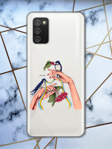 Прозорий чохол для Samsung Galaxy A02s патріотичний дизайн Ластівки принт 15