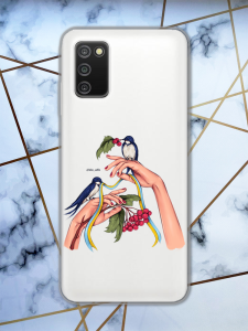 Прозорий чохол для Samsung Galaxy A03s патріотичний дизайн Ластівки принт 15