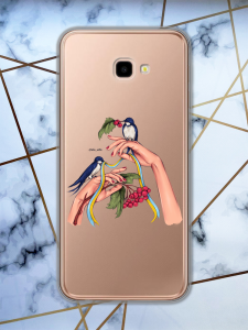 Прозорий чохол для Samsung Galaxy J4 Plus патріотичний дизайн Ластівки принт 15
