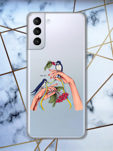 Прозорий чохол для Samsung Galaxy S21 (G991) патріотичний дизайн Ластівки принт 15