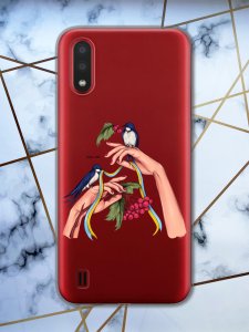 Прозорий чохол для Samsung Galaxy A01 патріотичний дизайн Ластівки принт 15