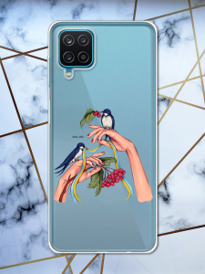 Прозорий чохол для Samsung A12 патріотичний дизайн Ластівки принт 15