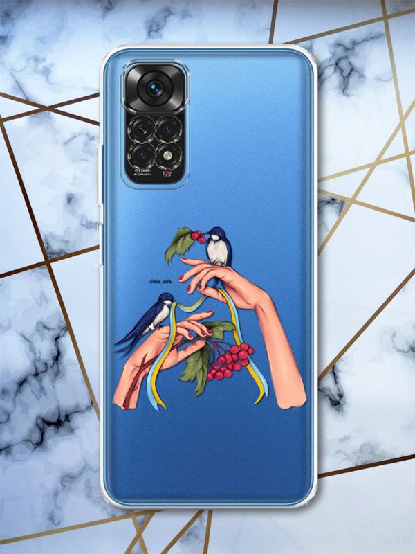 Прозорий чохол для Xiaomi Redmi Note 11 4G патріотичний дизайн Ластівки принт 15