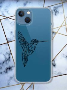 Прозорий чохол на Apple iPhone 13 Колібрі принт 122