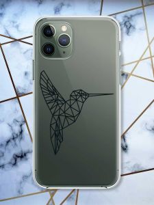 Прозорий чохол на iPhone 12 / 12 Pro Колібрі принт 122