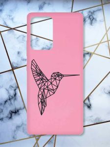 Матовий рожевий чохол на Samsung Galaxy A52 Колібрі принт 122