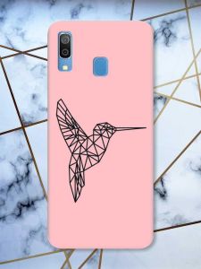 Матовий рожевий чохол на Samsung Galaxy А30 (2019) / А20 (2019) Колібрі принт 122