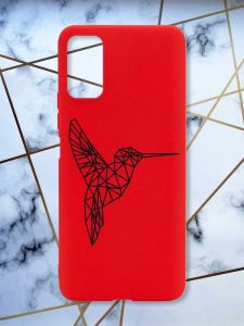 Матовий червоний чохол на Xiaomi Redmi Note 11 4G Колібрі принт 122