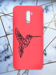 Матовий червоний чохол на Xiaomi Redmi Note 8 Pro Колібрі принт 122