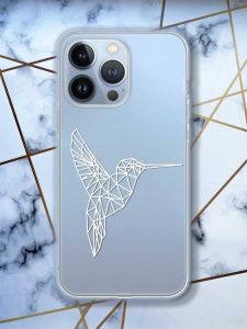 Прозорий чохол на Apple iPhone 13 Pro Колібрі принт 123