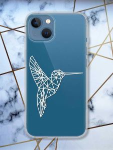 Прозорий чохол на Apple iPhone 13 Колібрі принт 123