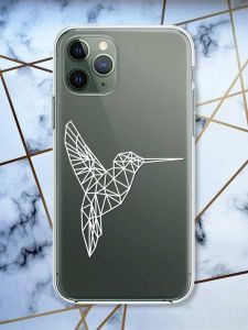 Прозорий чохол на iPhone 12 / 12 Pro Колібрі принт 123