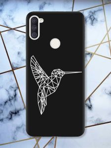Матовий чорний чохол на Samsung Galaxy A11 Колібрі принт 123