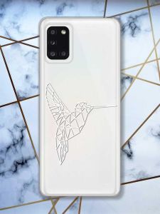 Прозорий чохол на Samsung A31 Колібрі принт 123