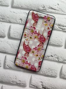 Чохол із блискітками для Samsung Galaxy J8 (2018) Фламінго рожеві