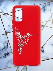 Матовий червоний чохол на Xiaomi Redmi Note 11 4G Колібрі принт 123