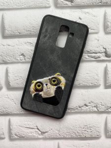Силіконовий чохол, прикрашений малюнком на тканині, для Samsung Galaxy J8 (2018) Панда