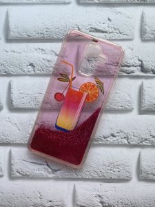 Силіконовий чохол з блискучими переливами Samsung Galaxy А6 Plus Коктейль