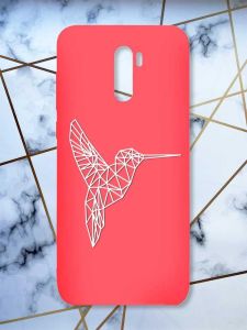 Матовий червоний чохол на Xiaomi Redmi Note 8 Pro Колібрі принт 123