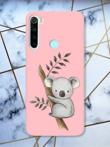Матовий рожевий чохол на Xiaomi Redmi Note 8 :: Коала (принт 132)
