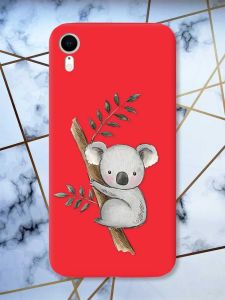 Матовий червоний чохол на Apple iPhone XR Коала принт 132