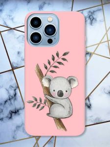 Матовий рожевий чохол на Apple iPhone 13 Pro Max :: Коала (принт 132)