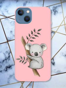 Матовий рожевий чохол на Apple iPhone 13 Коала принт 132