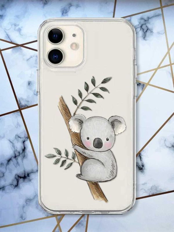 Прозорий чохол на iPhone 12 mini Коала принт 132