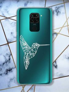 Прозорий чохол на Xiaomi Redmi Note 9 Колібрі принт 123