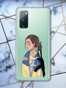 Прозорий чохол на Samsung Galaxy S20 FE патріотичний дизайн Захисниця принт 20