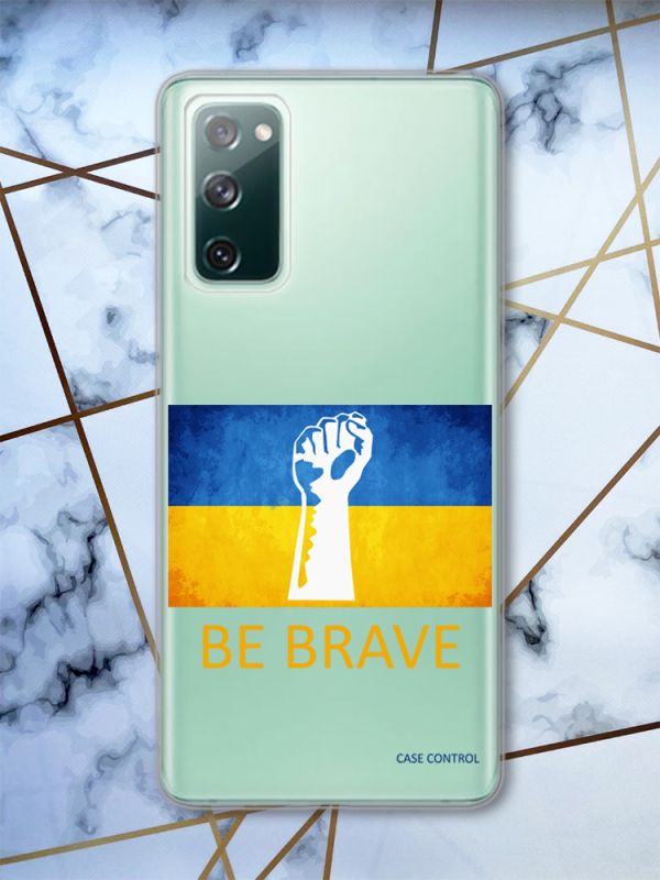 Прозорий чохол на Samsung Galaxy S20 FE патріотичний дизайн Мужність Україна принт 42