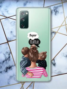 Прозорий чохол на Samsung Galaxy S20 FE Супер Мама принт 29