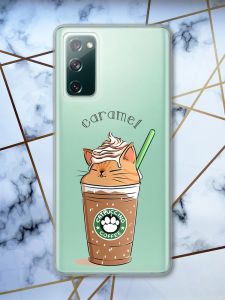 Прозорий чохол на Samsung Galaxy S20 FE Капучино котик принт 97