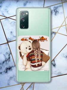Прозорий чохол на Samsung Galaxy S20 FE Дівчинка з ведмедиком принт 117