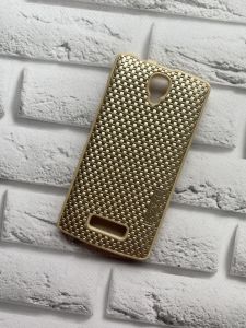 Силіконовий чохол з тисненням для Lenovo A2010 Золотий