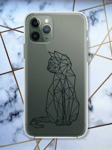 Прозорий чохол на iPhone 12 / 12 Pro Котик принт 124