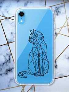 Прозорий чохол на iPhone XR Котик принт 124
