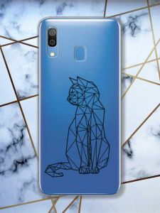 Прозорий чохол для Samsung Galaxy А30 (2019) / А20 (2019)  Котик принт 124