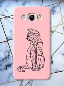 Матовий рожевий чохол на Samsung Galaxy J5(2016) J510 Котик принт 124