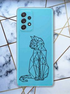 Прозорий чохол на Samsung Galaxy A52 Котик принт 124