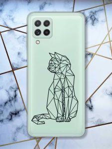 Прозорий чохол на Samsung Galaxy A22 4G / M22 / M32 Котик принт 124