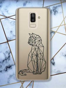 Прозорий чохол для Samsung Galaxy J8 (2018)  Котик принт 124