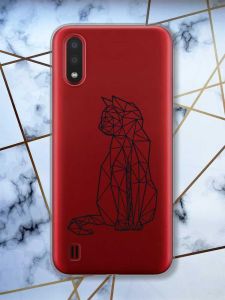 Прозорий чохол для Samsung Galaxy A01  Котик принт 124