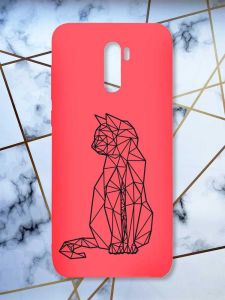 Матовий червоний чохол на Xiaomi Redmi Note 8 Pro Котик принт 124