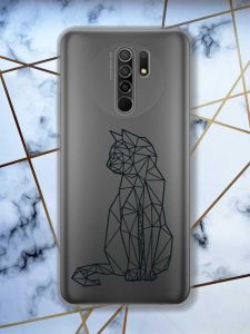 Прозорий чохол на Xiaomi Redmi 9 Котик принт 124