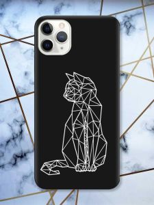 Матовий чорний чохол на iPhone 11 Pro Max (6.5) Котик принт 125