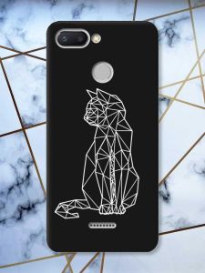 Матовий чорний чохол на Xiaomi Redmi 6 Котик принт 125