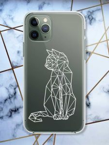 Прозорий чохол на iPhone 12 / 12 Pro Котик принт 125