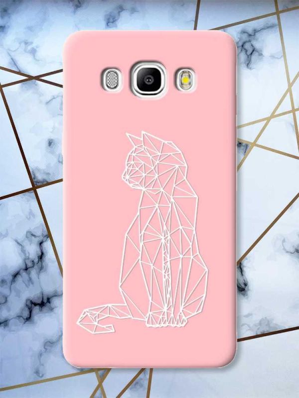 Матовий рожевий чохол на Samsung Galaxy J5(2016) J510 Котик принт 125